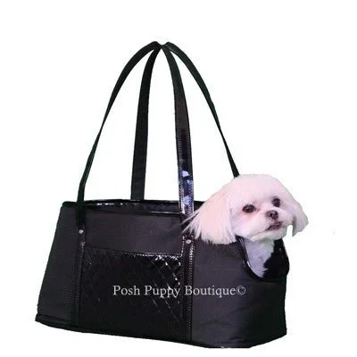  -Bite-resistant dog toy recommendationsElla Tote Dog Carrier-Black-Black