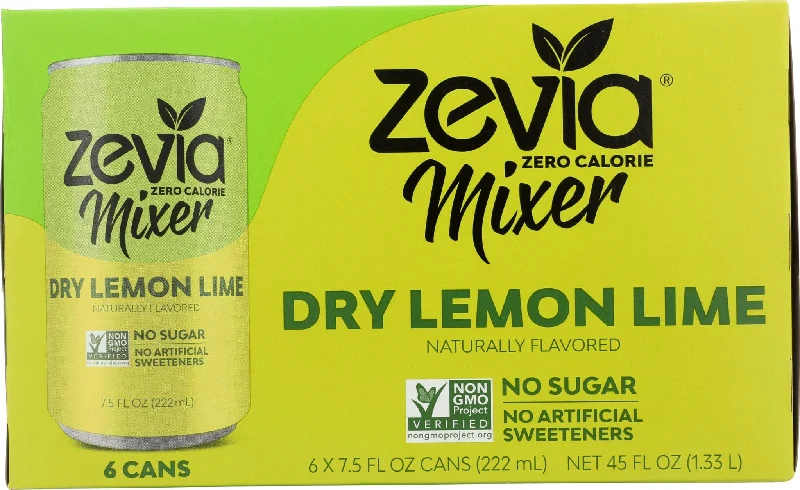 ---Zevia Zero Calorie Mixer Dry Lemon Lime, 6/7.5 Fl Oz
 | Pack of 4