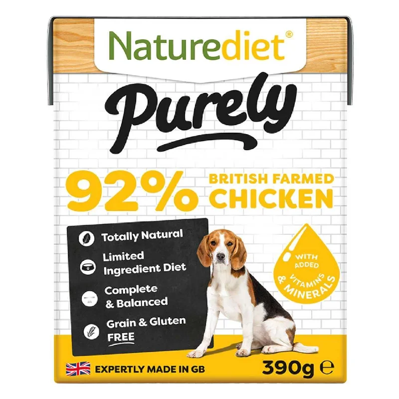 Dog FoodNaturediet Purely 92% Chicken Complete Wet Dog Food 18 x 390g