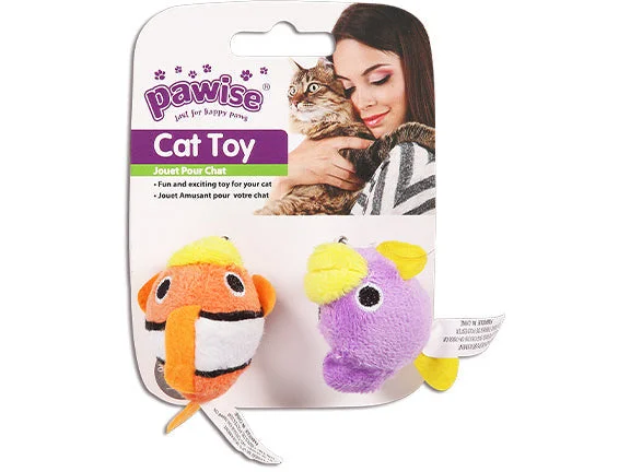 - Teething and chewing toys for puppiesPAWISE  Fish Cat Toy 2PK