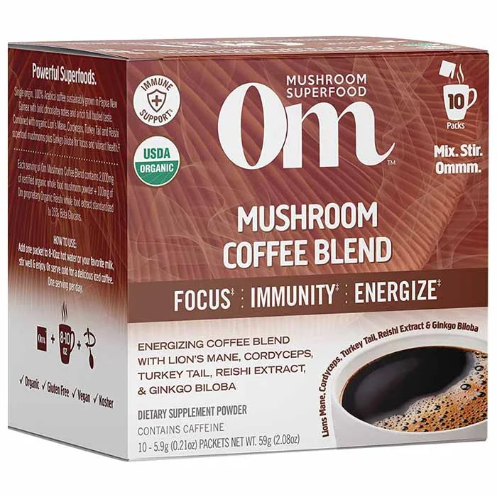 ---Om Mushroom Superfood - Mushroom Coffee Blend, 10 Sachets