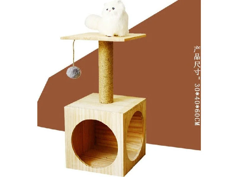  -Anti-scratch scratching board AND cat bed in oneSolid wood 335 round 30*30*60cm