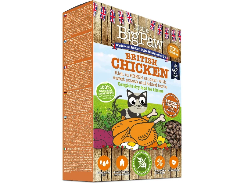  -Splash-proof food bowl AND Anti-choking slow food bowlBritish Chicken Complete dry food for Kittens 375gm /Little BigPaw