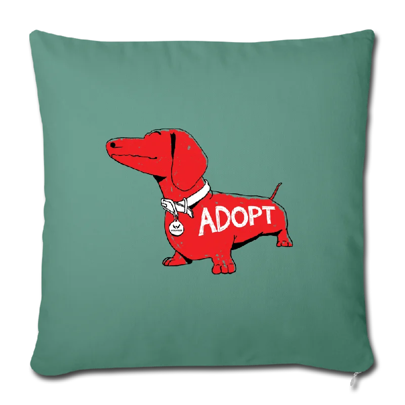 - Winter warm clothes for short-haired dogs"Big Red Dog" Throw Pillow Cover 18" x 18"�