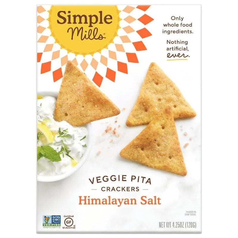 ---Simple Mills Cracker Pita Himalayan Salt, 4.25 oz | Pack of 6