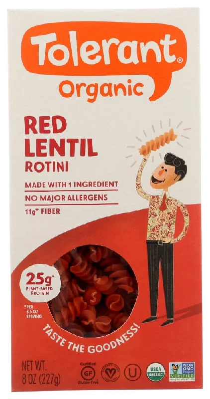 - Winter warm clothes for short-haired dogsTolerant Organic Red Lentil Rotini 8 Oz
 | Pack of 6