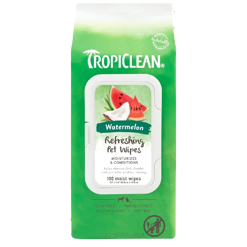 - Air box TSA certified check-inTropiClean Watermelon 2-in-1 Pet Wipes