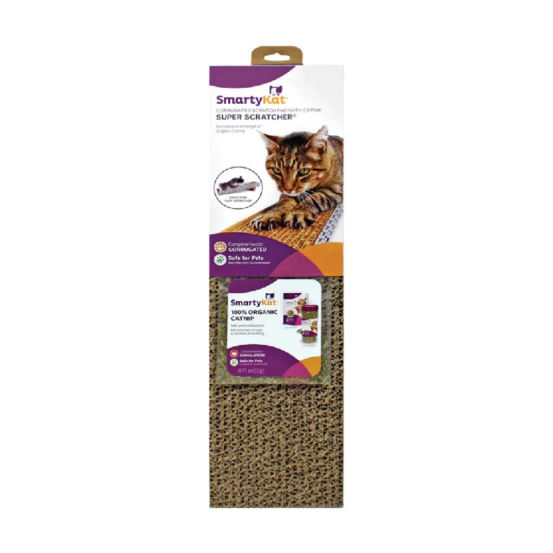 - Natural latex pet mattressSmartyKat Single Wide Corrugated Super Scratcher with Catnip