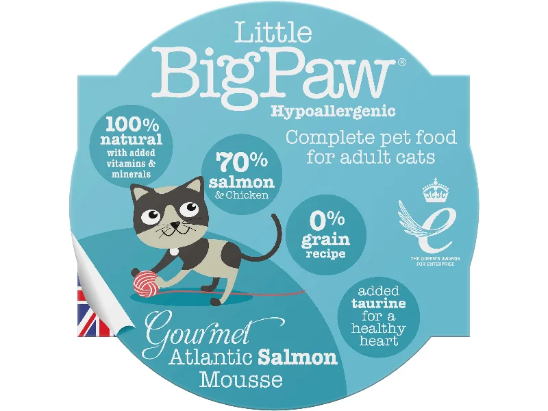 - Cat hair ball removal and hair removal creamGourmet Atlantic Salmon Mousse 85 Gram /Little BigPaw