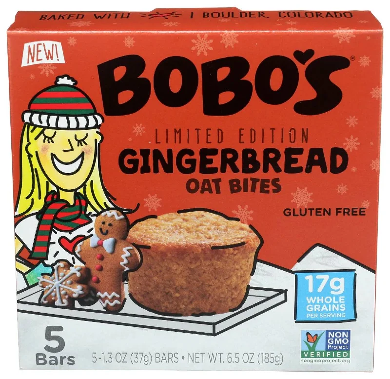  -Splash-proof food bowl AND Anti-choking slow food bowlBOBOS OAT BARS Gingerbread Oat Bites 5 Ct, 6.5 oz 
 | Pack of 6