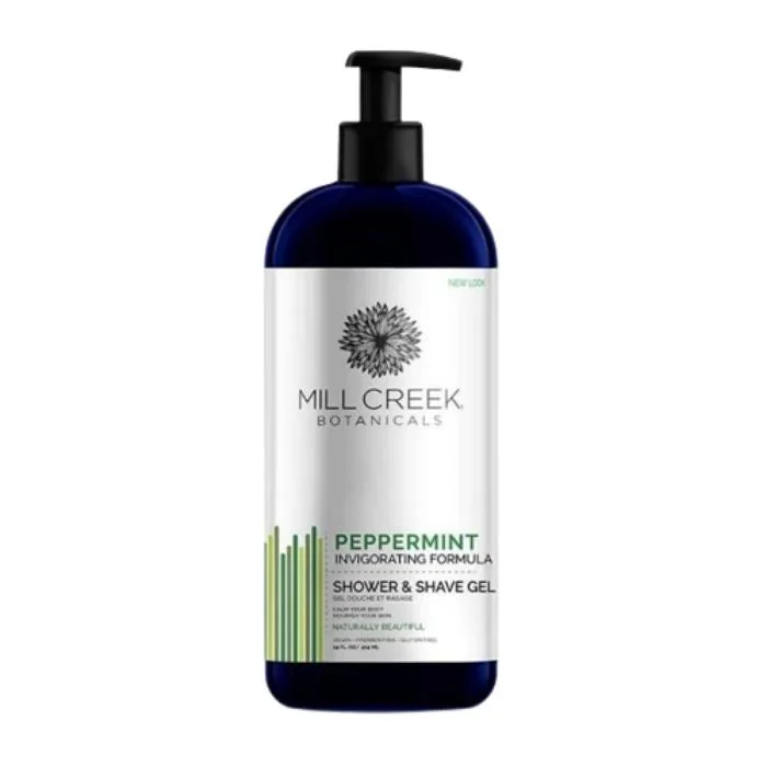 ---Mill Creek Botanicals - Shower & Shave Gel Peppermint, 14 fl oz | Pack of 3