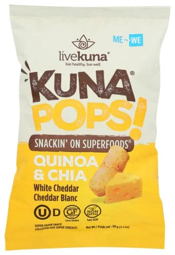 - Air box TSA certified check-inKuna Pops: Snacks White Cheddar, 3.5 Oz

 | Pack of 10