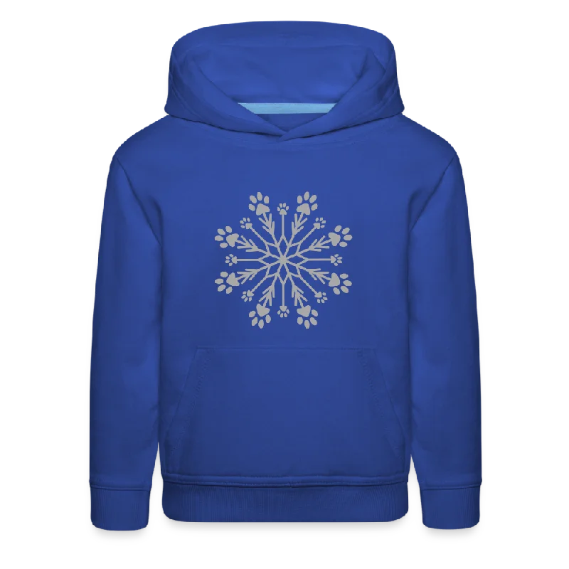 Pet ProductsPaw Snowflake Sparkle Print Kids‘ Premium Hoodie