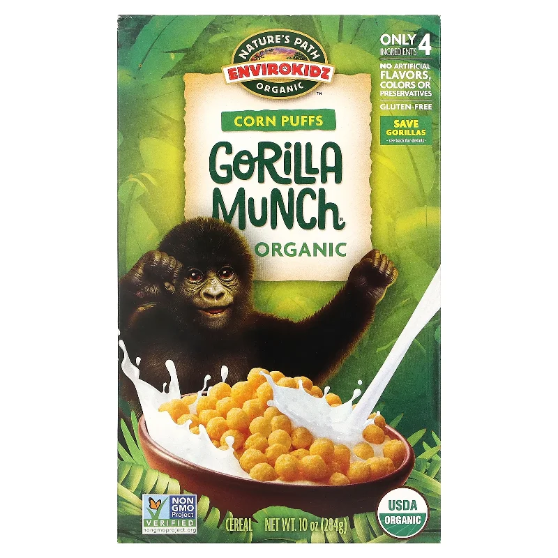 Pet ProductsNature's Path, EnviroKidz, Organic Corn Puffs Gorilla Munch Cereal, 10 oz
 | Pack of 12