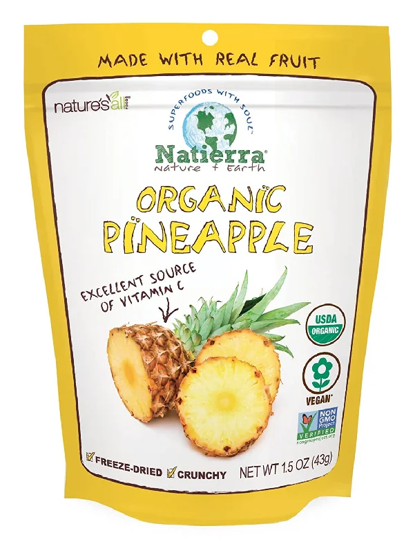 - Foldable and portable cat bagNatierra, Organic Freeze-Dried, Pineapples, 1.5oz  | Pack of 12