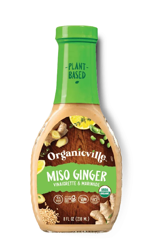 - Air box TSA certified check-inOrganicville: Miso Ginger Vinaigrette And Marinade, 8 Oz
 | Pack of 6