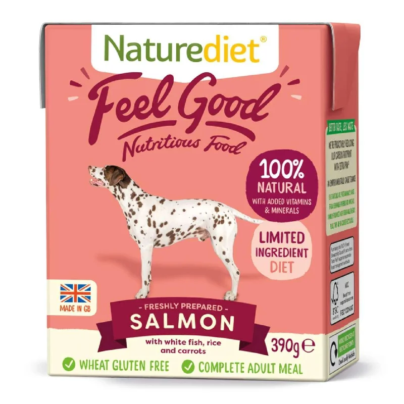 - High protein dog foodNaturediet Feel Good Salmon Complete Wet Dog Food 18 x 390g