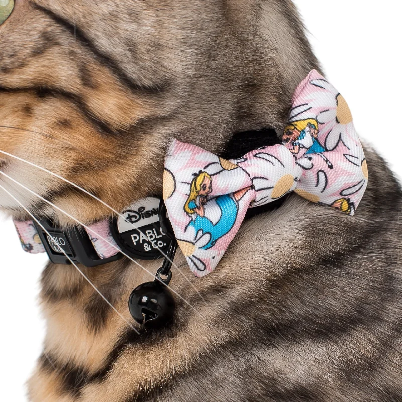 - Remote interactive pet feederAlice in Wonderland: Cat Bow Tie