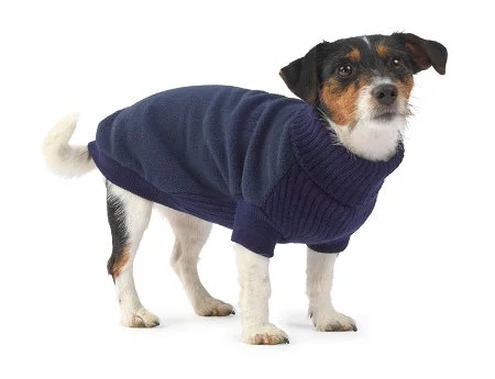 Pet holiday dress-up clothesFleece and Knit Jumper Navy