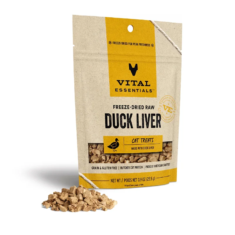    - Hypoallergenic cat food  Vital Essentials Freeze-Dried Raw Duck Liver 0.9oz